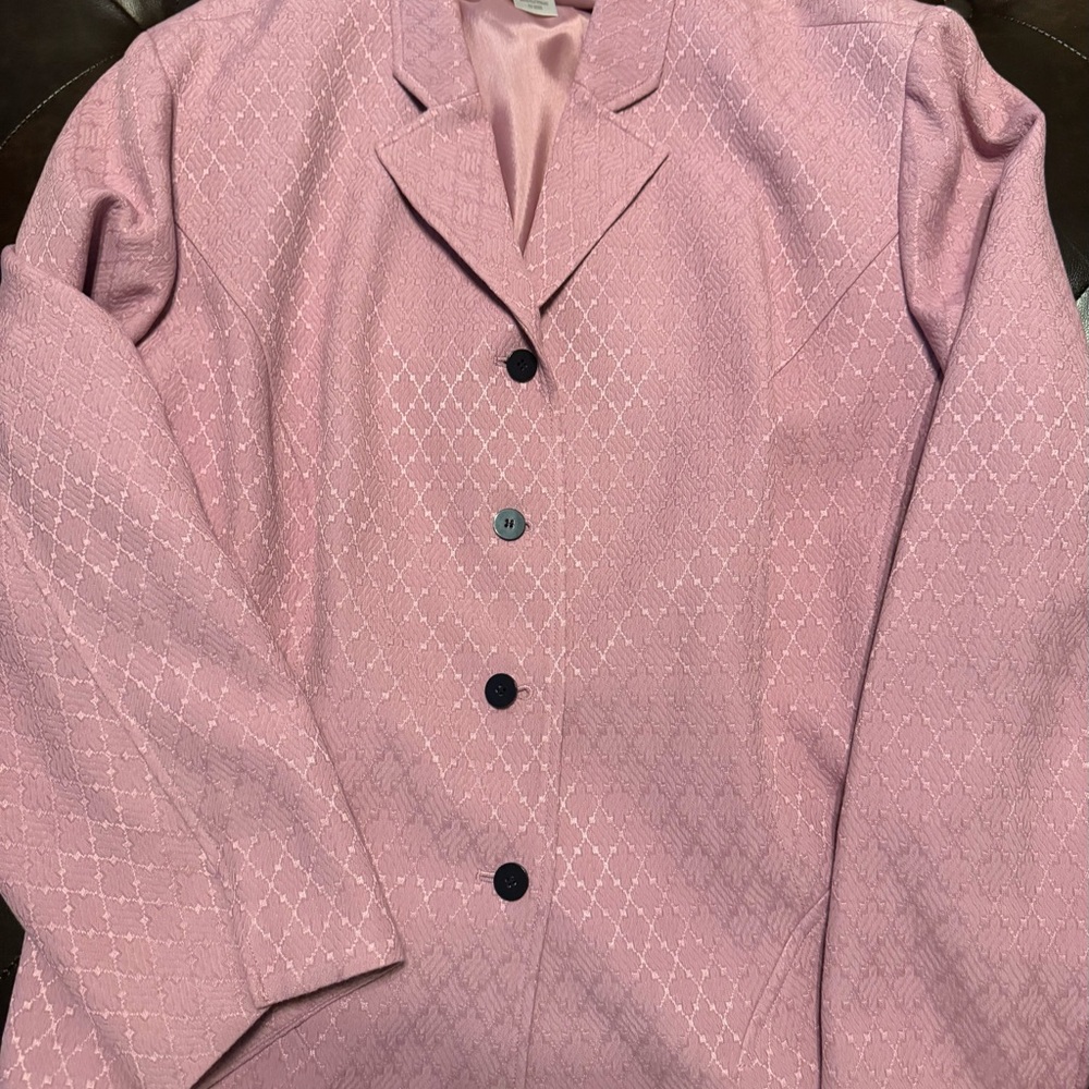Jones New York Pink Blazer with Lapel Collar